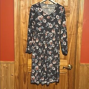 Orange Creek Floral Lavender Long Sleeve Dress